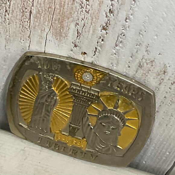 Sterling Treasury 100 Years Liberty Belt Buckle 1996 Statue of Liberty Patriotic - Picture 2 of 6